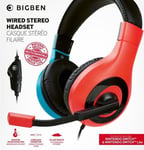 BigBen Wired Stereo Headset Red/Blue Nintendo Switch /Headset - New - J7332z