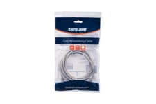 Intellinet Network Patch Cable, Cat6, 15m, Grey, CCA, U/UTP, PVC, RJ45, Gold Plated Contacts, Snagless, Booted, Lifetime Warranty, Polybag - patch-kabel - 15 m - grå