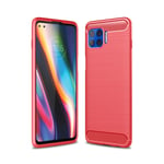 Motorola G 5G Plus - Gummi cover i Børstet Design - Rød
