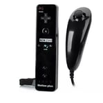 Télécommande Wiimote Plus (Motion Plus Inclus) Et Nunchuck Pour Nintendo Wii Et Wii U - Noir