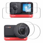 Lens & Screen Protector for Insta360 ONE R 1-inch LEICA Lens + LCD Screen + 4K Lens [2+2+2 Pack] ， iDaPro Tempered Glass Bubble Free