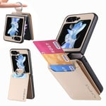 Samsung Galaxy Z Flip6 5G skal med kortplats och ringhållare - Beige Beige