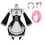 Anime Re:Zero - Starting Life in Another World Ram/Rem Cosplay Kostymer Maid Outfit Halloween Kostym Maid Servant Klänning stil 3 style3 S