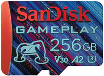 SanDisk 256 Go Gameplay, carte microSD, pour Jeu sur Smartphone/Console Portable, jusqu'à 190 Mo/s, pour Jeu avec graphique AAA-/3D-/VR- sophistiqués, vidéos 4K-UHD-Video A2, V30, U3)