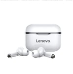 Original Lenovo LP1 TWS Wireless Earphone Bluetooth 5.0 Dual Stereo Earbuds With Mic A Touch Control Long Standby 300mAH IPX4 WATER PROOF headset Noise Reduction Charging Case (White)