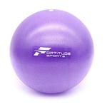 Fortitude Sports Yoga Ball 25cm | Soft Mini Pilates Ball Small for Yoga, Fitness, Core, Stability and Physical Therapy | Inflatable Mini Gym Ball With Inflation Straw (Purple)