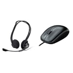 Logitech 960 USB Headset, Black & Logitech Mouse, Black