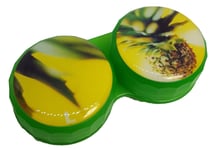 Green Pineapple Flat Contact Lens Storage Soaking Case - L+R Marked - UK Made