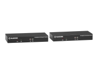 Black Box KVX Series KVM Extender over CATx - 4K, Single-Head, DisplayPort, USB 2.0 Hub, Serial, Audio, Local Video - Sender og mottaker - KVM / lyd / seriell / USB-svitsj - USB - opp til 100 m - 1U - TAA-samsvar