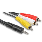 5m 3.5mm JACK 4 Pole to 3 x PHONO Audio Video AV OUT to TV IN Cable Camera Lead