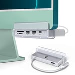 Hub USB C pour iMac 24 inch 2021 avec 4K HDMI, 10Gbps USB C et USB 3.1 Gen2 Type-A, 6 en 1 iMac USB-C Clamp Hub avec lecteurs de Cartes SD/TF Accessoires iMac pour MacBook Air/Pro M1, Surface