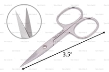 Quality Straight 3.5" Cuticle Nail Scissors Medium Fine Manicure Mirror Finish