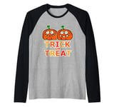 Trick Or Treat Costume Funny Halloween Costumes Kids Pumpkin Raglan Baseball Tee