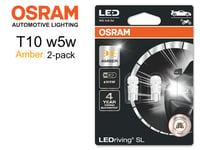 Osram t10 w5w gul - orange 2-pack led W2.1x9.5d amber