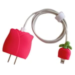 Silikonbeskytter for Apple 18W / 20W Lader - Tulipan - Rød