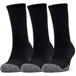 Under Armour Unisex Ua Heatgear Crew Long Sports Socks, Compression Socks (pack of 6), Black (Black/Black/Steel (001)), M