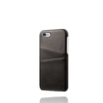 Skal i PU Läder med Korthållare för iPhone 6-6s-Plus - Svart