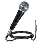 Pyle Microphone - Professional Dynamic Vocal Microphones, with ON/OFF Switch, Dynamic Cardioid, Handheld Mic for Singing, w/ 4.5 m – XLR Audio Cable, Compatible for Karaoke-Speaker-Speech-Amp-Mixer