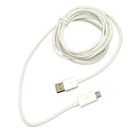 Pour SAMSUNG Galaxy CORE 4g / PRIME : Cable Micro Usb Blanc Long 3 Metres - Synchro & Charge