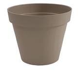 EDA - Round Tuscany Flower Pot Diameter 25 cm - Volume 6 L - Diameter 25 x H 21 cm - Taupe