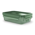 EMSA N11702 Boite de conservation alimentaire rectangulaire 0,8 L, 100% hermétique, Eco-responsable, PP biosourcé, Compatible congélateur et micro-ondes, Clip&Close Eco, Vert N1170200