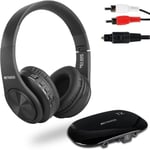 Ta005 Casque Tv Sans Fil, Casque Audio Sans Fil Pour Television, Intégré Rechargeable Batteries, Supports Stéréo, Aux Et Rca Entré