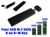 KALEA-INFORMATIQUE © - Clé USB boitier pour SSD M2 vers USB3 (USB 3.0 SUPERSPEED) - Pour SSD M2 SATA format 2230 2242 2280 - Boit