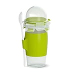 Emsa CLIP GO Mug à yaourt 0.45L + cuillère Vert pique-nique déjeuner boîte alimentaire N1071400