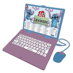 Lexibook JC598Di1 Disney Stitch-Bilingual English/French Educational Laptop, 124 Language Activities, Writing, Maths, Logic, Music and Games, Boys and Girls, Blue/Purple
