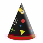 Partyhatt Gaming Party 16cm 6-pack Svart