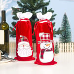 Christmas Red Wine Bottle Cover Decoration Home Santa Claus Bot A