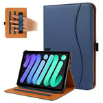 FANRTE Étui Portefeuille en Cuir synthétique de qualité supérieure pour iPad Mini 6(^>e<^) génération 8,3" 2021, étui de Protection Intelligent, Multi-Angles de Vue et Fonction de réveil et de Veille