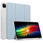 Morian Étui pour iPad Pro 11" pour 3e/2e/1ère génération, iPad Air (4e génération) 2020 avec Porte-Crayon pour iPad Pro 11 2021 2020 2018 (Bleu Clair)