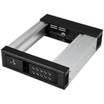 StarTech.com Rack disque dur 5,25" vers 3,5" avec échange à chaud - Backplane HDD / SSD SATA/SAS 3,5" - Sans tiroir - Aluminium (HSB1SATSASBA)