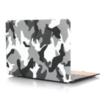 Skal för Macbook 12-tum - Kamuoflage vit, svart & grå
