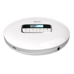 HOTT Portable CD Player, Personal Compact MP3/CD Player with Headphone Jack, Anti-Skip/Shockproof Protection, Compact CD Music Disc Walkman Player with LCD Display (White)
