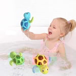 Badleksaker 1-3 år, Baby Girl Toy Bathtub Turtle Toy, Bedårande flerfärgade flytande badleksaker - [3 stycken]