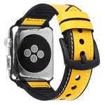 Apple Watch Series 5 44mm genuine leather silicone watch band - Yellow