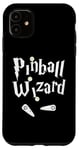 Coque pour iPhone 11 Pinball Wizard, joueur de machine d'arcade, amateur de jeux et concepteur artistique