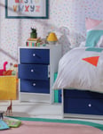 Argos Home Kids Malibu 3 Drawer Bedside Table - Blue
