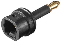 PremiumCord Adaptateur Optique TOSLINK, Prise TOS - Plugin TOS 3, 5 mm, Or, Noir, kjtosred01