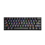 VERTUX Mini Bluetooth Mechanical Gaming Keyboard with RGB LED Backlight. 100% Anti-Ghosting, Blue Mechanical Keys, USB-C Chargeable, Built-in 2000mAh Battery. (p/n: VERTUPRO.BLK)