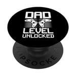 Dad Level Unlocked Gamer Dad Fête des Pères Meilleur Gaming Papa PopSockets PopGrip Interchangeable