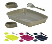 Cat Small Litter Tray With Or Without Bowls And Scoop Box Pan Toilet Loo Kitten