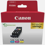 Multipack de cartouches d'encre couleur Canon CLI-526 C/M/Y