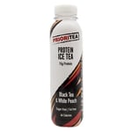 PRIORITEA Black Tea & White Peach Protein Ice Tea Case of 6 x 400ml DATED 10/22