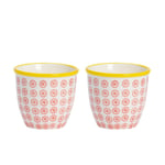 Hand-Printed Plant Pots 14cm Pack of 2