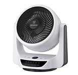 Westinghouse Lighting 73037 Ventilateur de bureau portable oscillant Cormac avec télécommande, 25 cm, finition noir et blanc