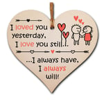 Handmade Wooden Hanging Heart Plaque Valentine's Gift for boyfriend girlfriend