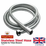 Shower Hose 1.50m Replacement Flexible Stainless Steel Chrome Pipe with Washers